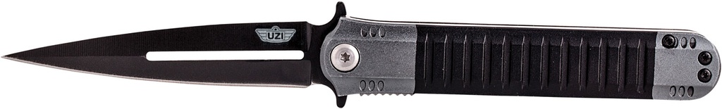 Uzi Accessories UZKFDR009 Covert  3.50" Folding Spear Point Plain Black Stainless Steel Blade Black/Gray Aluminum Handle Includes Metal Clip