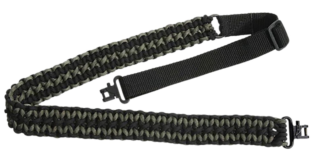Outdoor Connection PCS80569 Paracord Sling 1" W x 43" L Adjustable Black w/Green Accents for Rifle/Shotgun