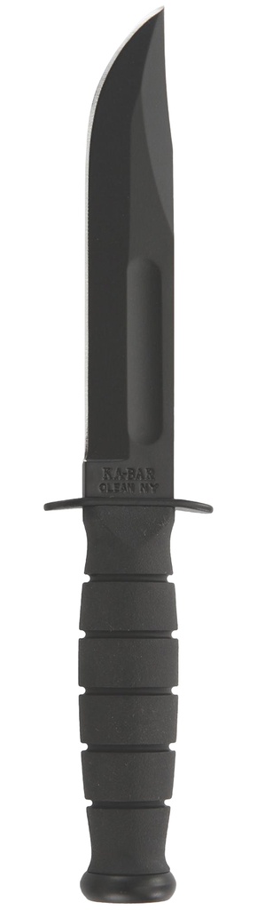Ka-Bar 1256 Fighting/Utility  5.25" Fixed Clip Point Plain Black 1095 Cro-Van Blade, Black Kraton G Handle, Includes Sheath