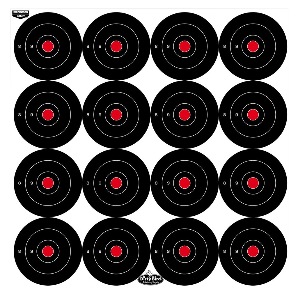 Birchwood Casey 35309 Dirty Bird  3" Bullseye Tagboard Hanging Black/White 12 PK