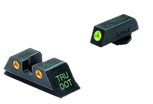 MEPRO USA LLC Meprolight USA 102223301 Tru-Dot Sight Set Green Tritium Front/Orange Tritium Rear, Compatible w/Glock 10mm/45 ACP