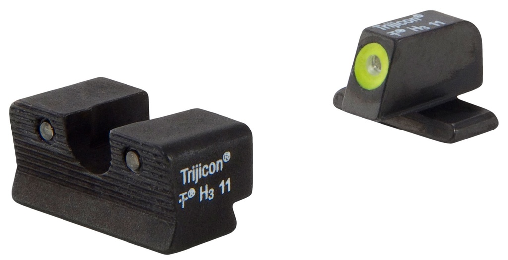 Trijicon 600751 HD Night Sights  Green/Tritium Yellow Outline Front Sight-Green Tritium Black Outline Rear Sight Springfield XD-S/XD-E