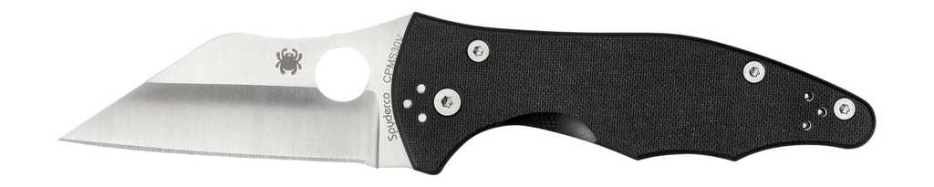 Spyderco C85GP2 Yojimbo 2  3.20" Folding Wharncliffe Plain Satin CPM S30V SS Blade/ Black Textured G10 Handle Includes Pocket Clip