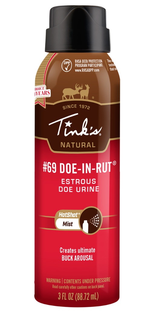 Tinks W5310 #69 Hot Shot Deer Attractant Doe In Estrus Scent 3 oz Aerosol