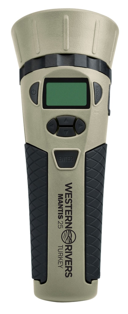 Western Rivers GC25TKY Mantis  Electronic Turkey Call, 25 Preloaded Sounds, Tan Plastic Includes Hand Lanyard