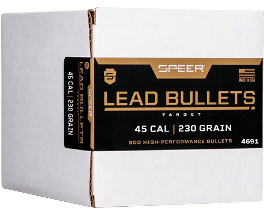 Speer 4691 Handgun  45Cal 230gr Lead Round Nose 500 Per Box/1 Case