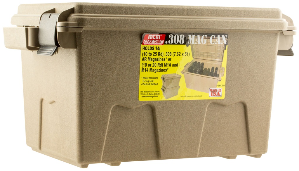 MTM Case-Gard TMC308 Tactical Mag Can  Flat Dark Earth Polymer 308 Win 7.62x51mm NATO Fits AR-Platform