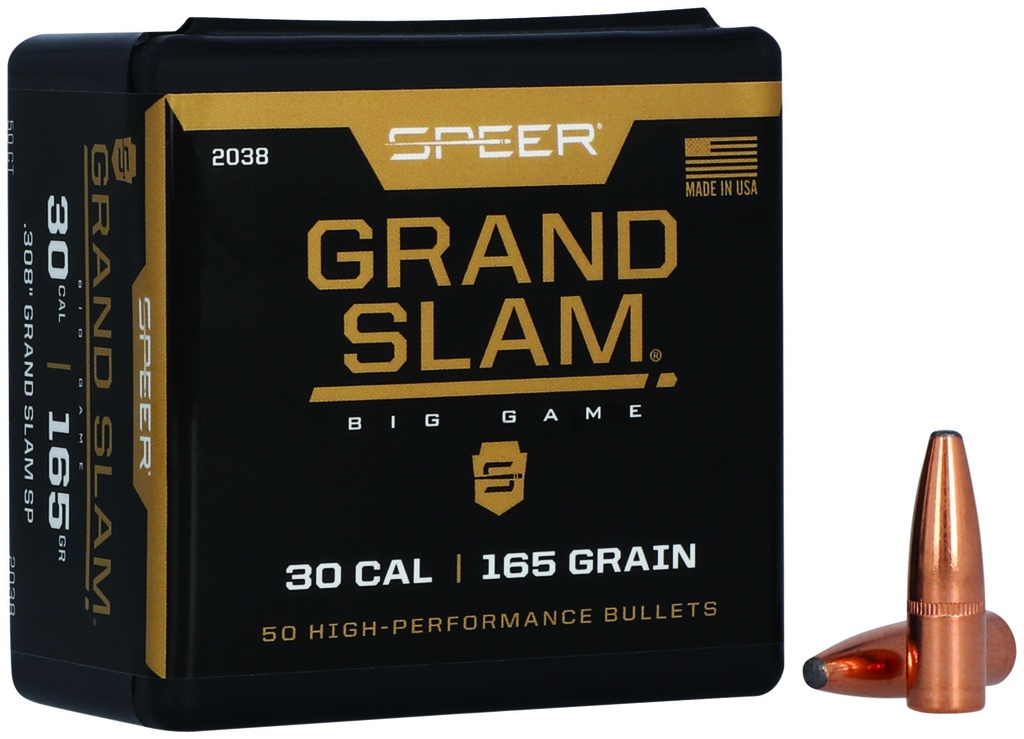 Speer 2038 Grand Slam  30Cal 165gr Soft Point 50 Per Box/5 Case