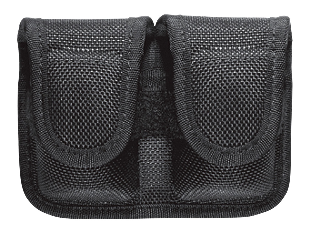 Bianchi 17400 7301 SpeedLoader Pouch Double Black Accumold Hook & Loop Belts 2-2.25" Wide Compatible w/ 38/357
