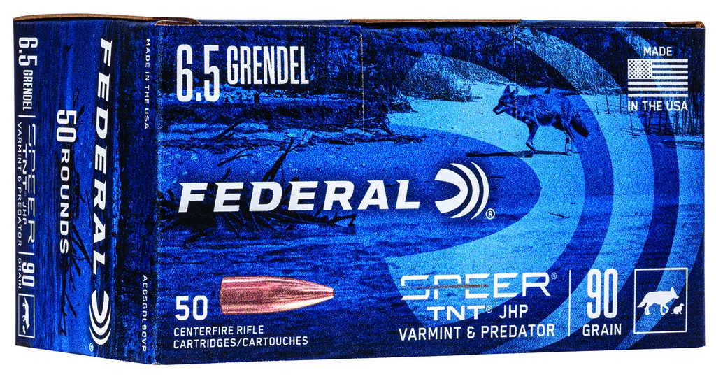 Federal AE65GDL90VP American Eagle Varmint & Predator 6.5Grendel 90gr Jacketed Hollow Point 50 Per Box/5 Case