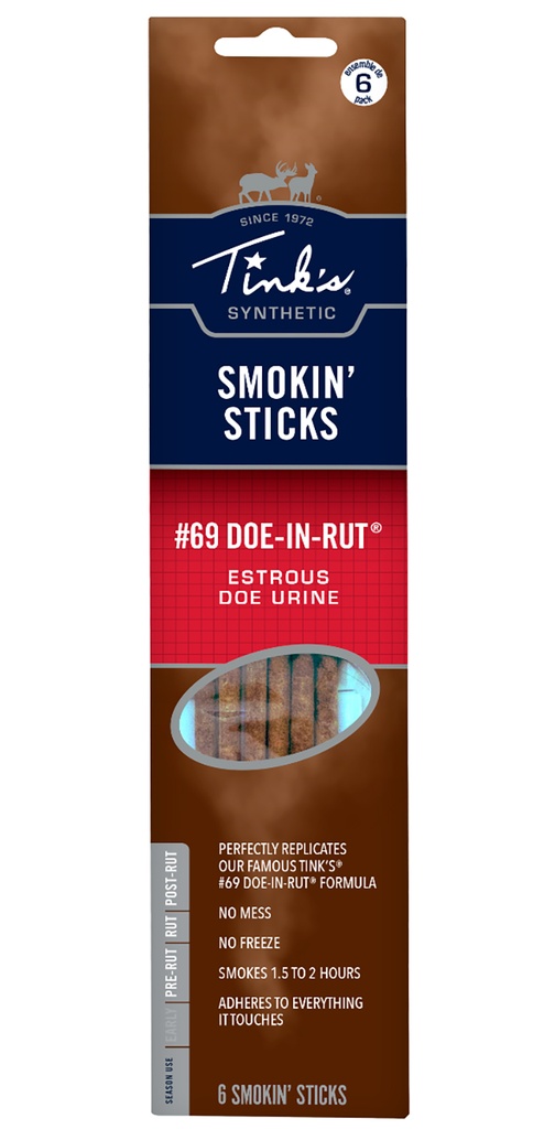 Tinks W6106 Smokin Stick  Deer Attractant Doe In Estrus Scent 6 Per Pkg