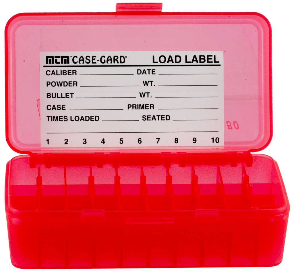 MTM Case-Gard P504429 Ammo Box Flip-Top Multi Caliber Clear Red Polypropylene 50rd