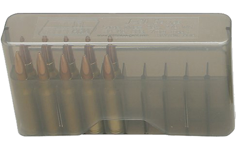 MTM Case-Gard J20M41 Slip-Top Ammo Box  Multi-Caliber Clear Smoke Polypropylene 20rd