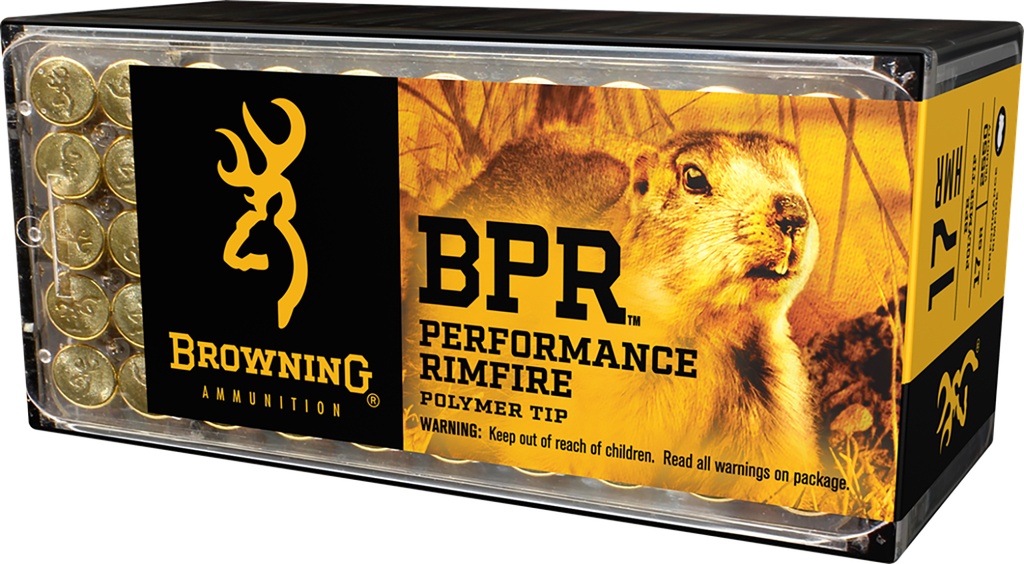 Browning Ammo B195117050 BPR Performance Rimfire  17HMR 17gr Polymer Tip 50 Per Box/20 Case