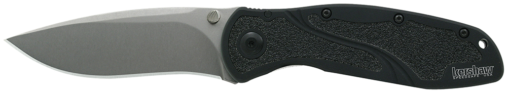 Kershaw 1670S30V Blur  3.40" Folding Drop Point w/Recurve Plain Stonewashed Powder Coated CPM S30V SS Blade Black Anodized Aluminum Handle Includes Pocket Clip