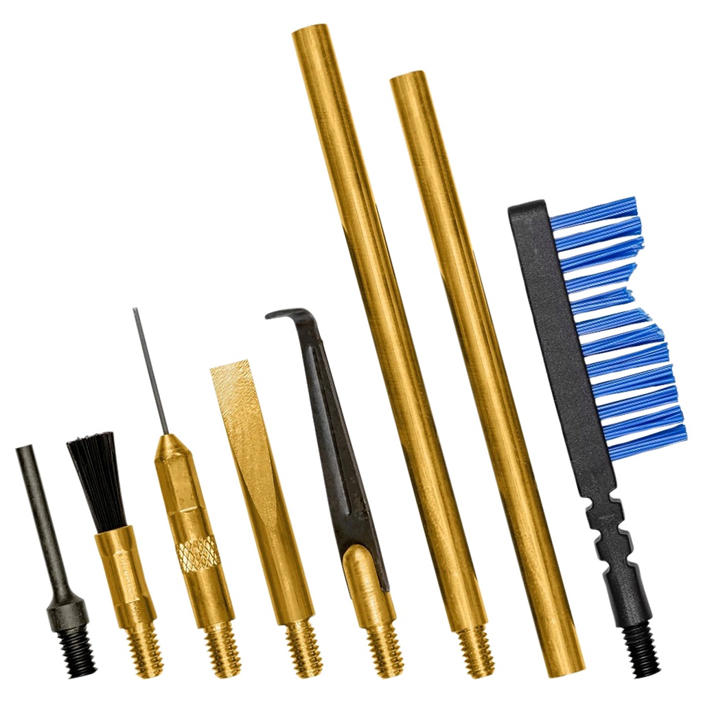 Otis FG932 Brass Scraper Tool Set MSR/AR Multi-Caliber Pieces Brass Nylon Bristles