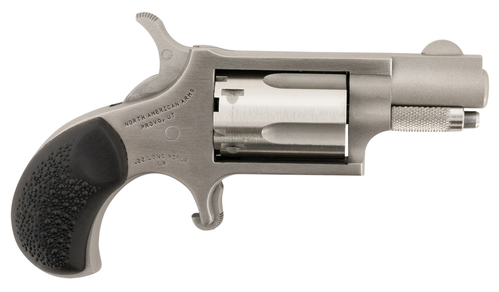 NAA North American Arms 22LRGRCHS Mini-Revolver Carry Combo 22 LR 5 rd 1.13" Barrel, Stainless Steel Barrel/Cylinder/Frame, Black Rubber Grip, Includes Exclusive Holster Package