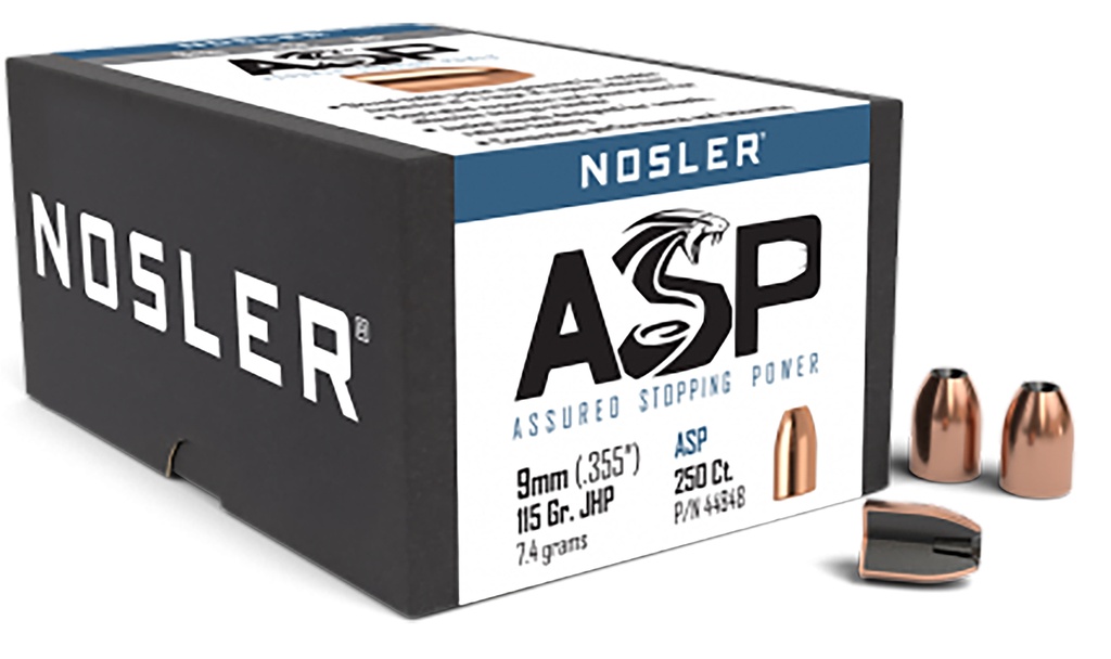 Nosler 44848 Assured Stopping Power  9mm 115gr Jacketed Hollow Point 250/Box