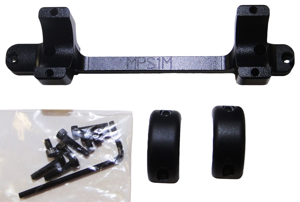 DNZ MPS1M Game Reaper-Mossberg Scope Mount/Ring Combo Matte Black 1"