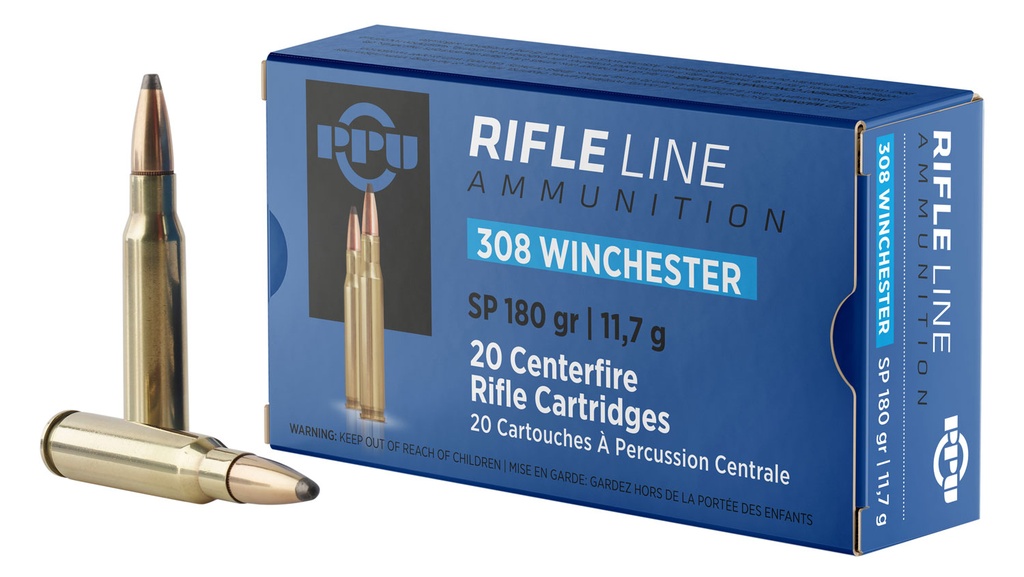 PPU PP3083 Standard Rifle  308Win 180gr Soft Point 20 Per Box/10 Case