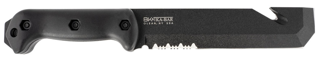 Ka-Bar BK3 Becker Tac Tool 7" Fixed Chisel w/Wire Cutter Part Serrated Black 1095 Cro-Van Blade, Black Ultramid Handle, Includes Sheath