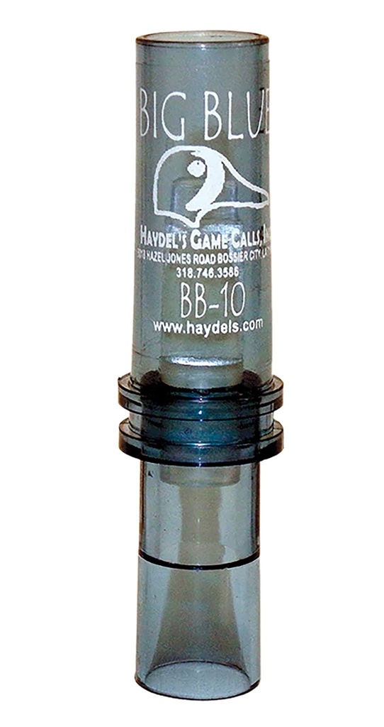 Haydels Haydel's Game Calls BB10 "Big Blue"  Open Call Double Reed Bluewing Teal Sounds Attracts Ducks Clear Acrylic