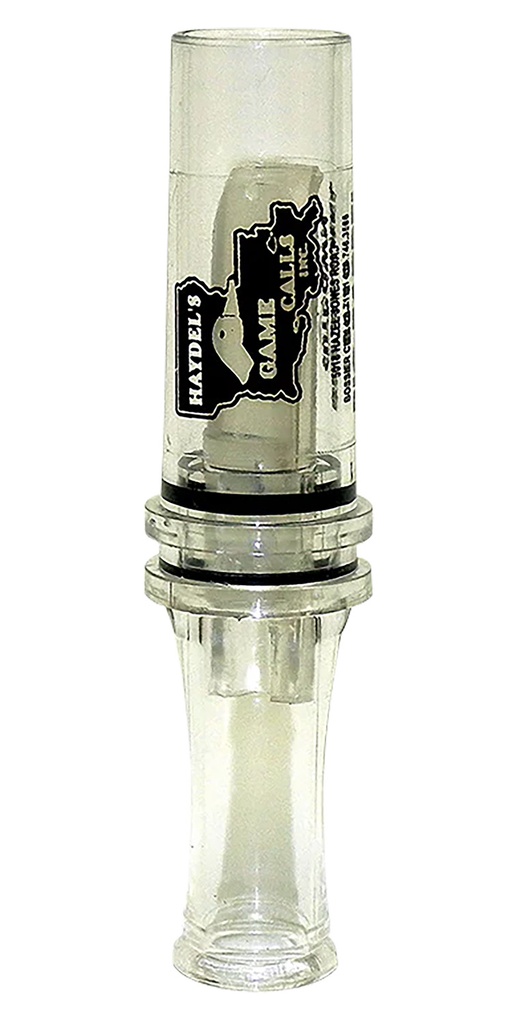 Haydels Haydel's Game Calls BC10 Big Barreled  Open Call Single Reed Mallard Sounds Attracts Ducks Clear Plastic