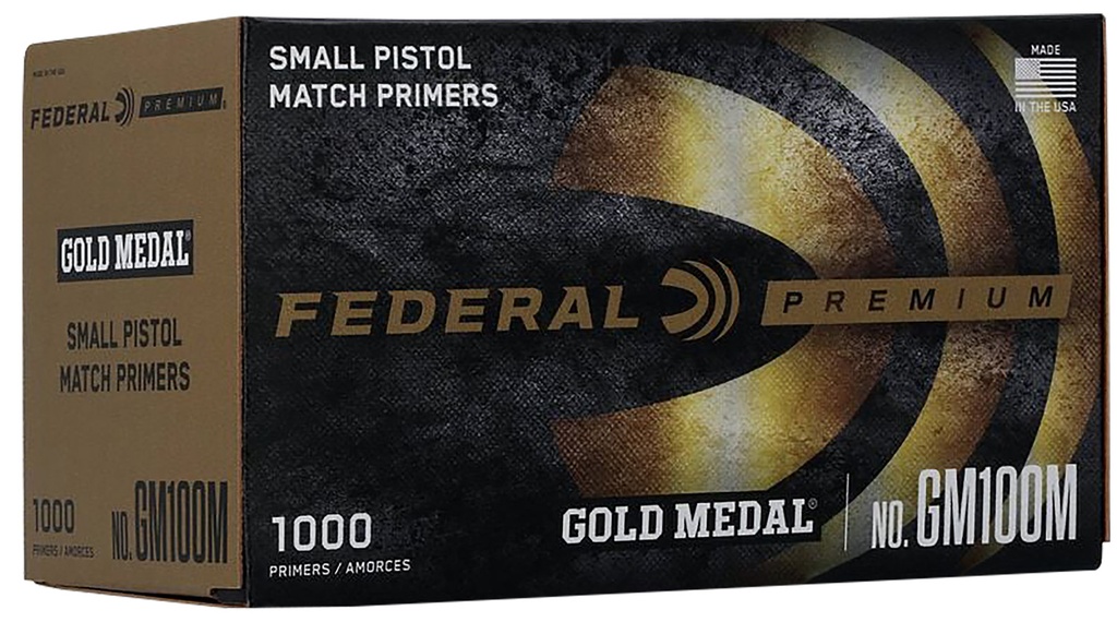 Federal GM100M Gold Medal Premium Small Pistol Multi Caliber Handgun 1000 Per Box/5 Case