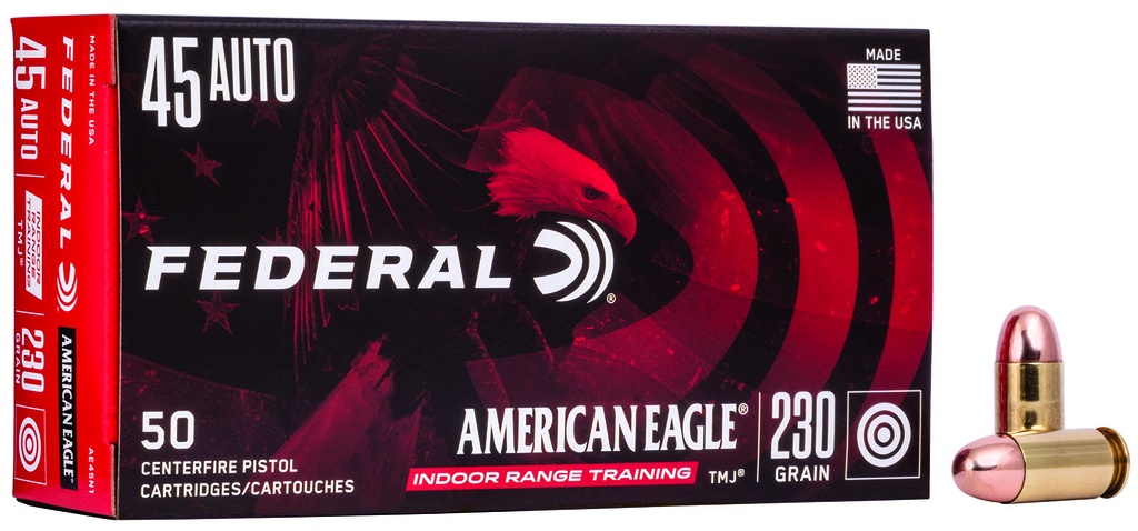 Federal AE45N1 American Eagle IRT  45ACP 230gr Total Metal Jacket 50 Per Box/20 Case
