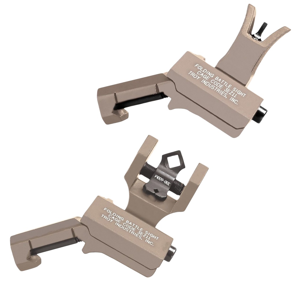 Troy Ind SSIG-45S-MDFT-00 45 Degree Offset Battlesight Set  Flat Dark Earth Anodized M4 Front & Dioptic Rear