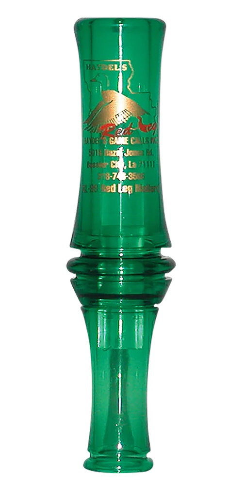 Haydels Haydel's Game Calls RL99 "Redleg" Mallard  Open Call Double Reed Mallard Sounds Attracts Ducks Green Plastic