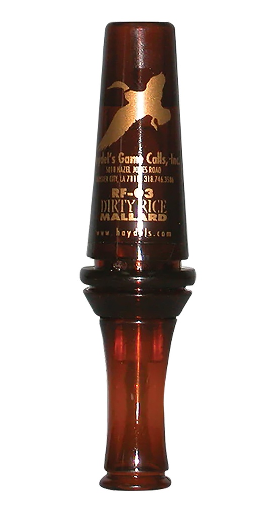 Haydels Haydel's Game Calls RF03 Dirty Rice  Open Call Double Reed Mallard Sounds Attracts Ducks Brown Plastic