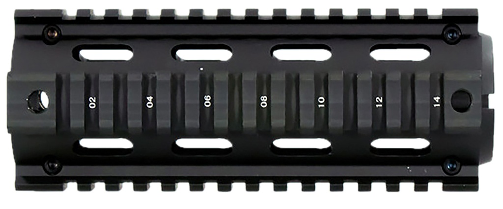 Aim Sports MT021 M4 Handguard 6" Carbine Style Made of Aluminum with Black Anodized Finish & Quad Rail