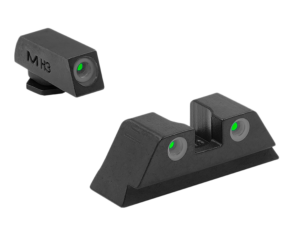 MEPRO USA LLC Meprolight USA 102223101 Tru-Dot Sight Set Green Tritium Front & Rear, Compatible w/Glock Frame 17/19/22/23/24/25/28/31/32/33/34/35/37/38/39