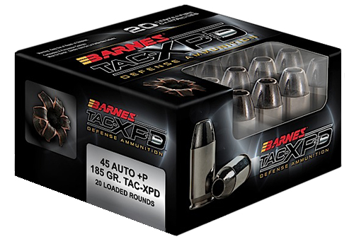 Barnes Bullets 21555 TAC-XPD Defense Handgun 45ACP +P 185gr 20 Per Box/10 Case