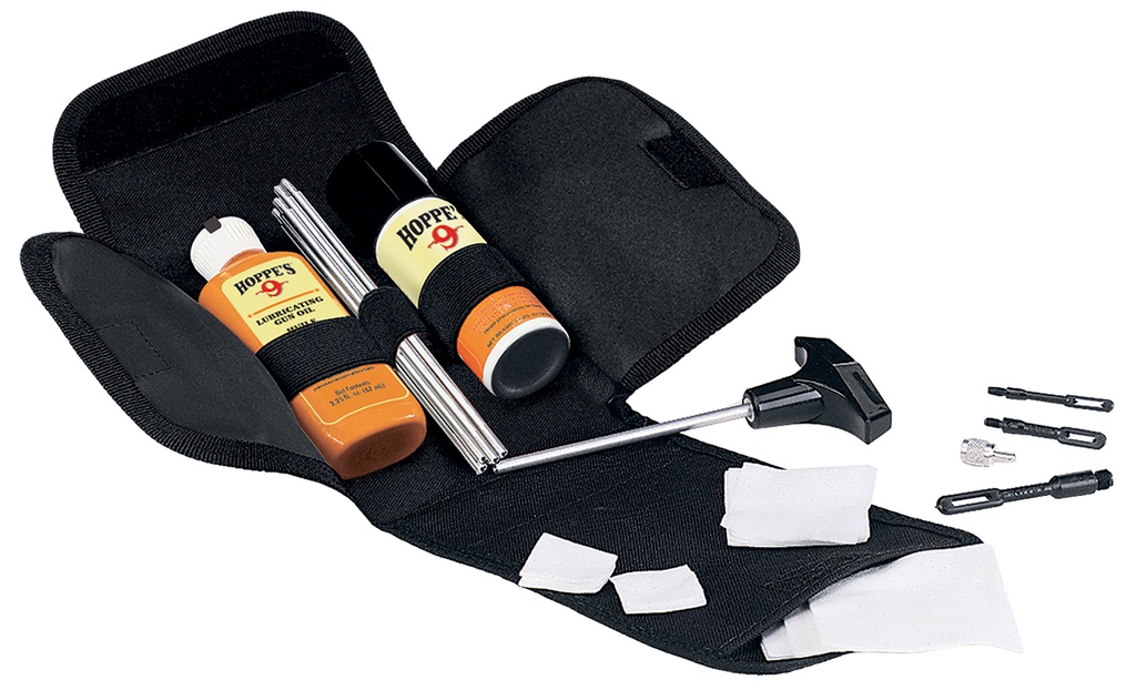 Hoppes Hoppe's FC2 Universal Field Cleaning Kit Multi-Caliber/Black Compact Soft-Sided Case