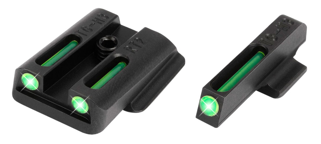TruGlo TG131RT2 TFO  Green/Tritium/Fiber Optic Front Sight-Green/Tritium/Fiber Optic Rear Sight Ruger LC9/9S/380