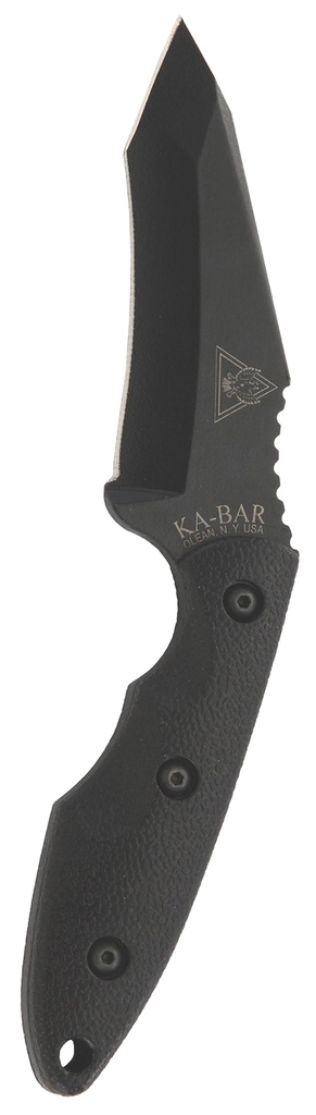 Ka-Bar 2486 TDI Hell Fire 3.56" Fixed Recurve Tanto Plain Black 1095 Cro-Van Blade, Black Ultramid Handle, Includes Sheath