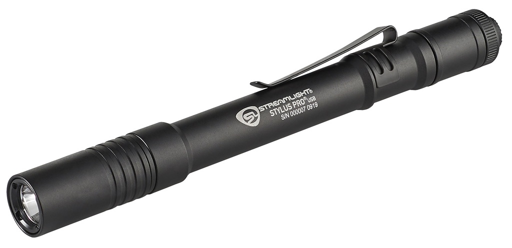 Streamlight 66133 Stylus Pro USB PenLight  Black Anodized 90/350 Lumens White LED