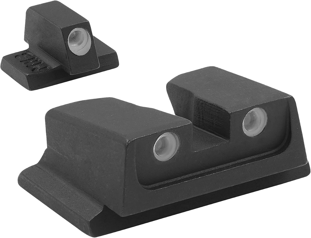 MEPRO USA LLC Meprolight USA 117663101 Tru-Dot  Green Tritium White Outline Front Sight-Green Tritium White Outline Rear Sight Smith & Wesson M&P (Non Optics Ready)