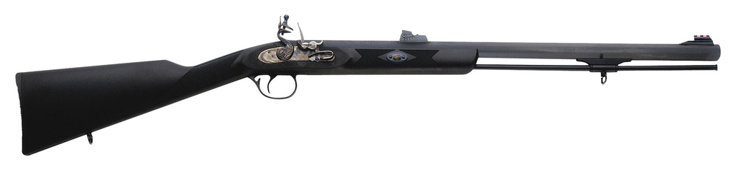 Traditions R3200850 Deerhunter  50 Cal 24" Flintlock Blued Black Synthetic Stock