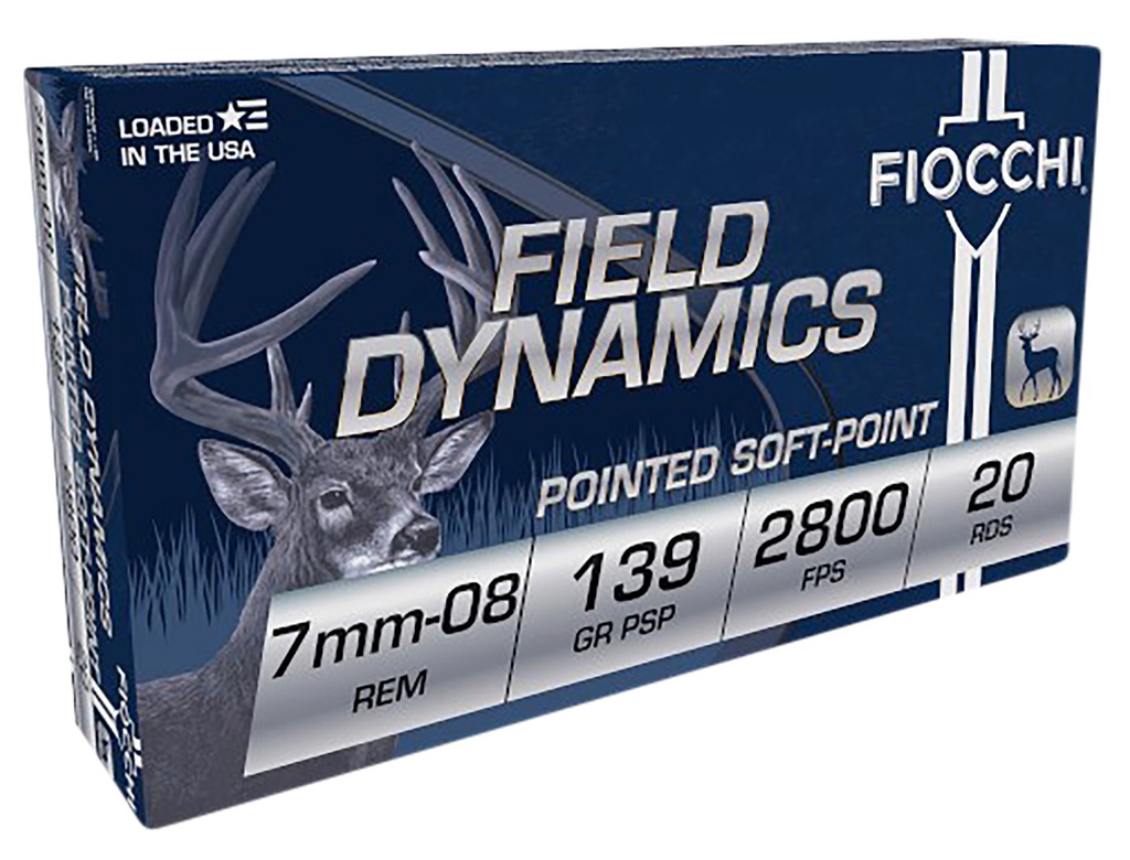 Fiocchi 7MM08B Field Dynamics  7mm-08Rem 139gr Pointed Soft Point 20 Per Box/10 Case