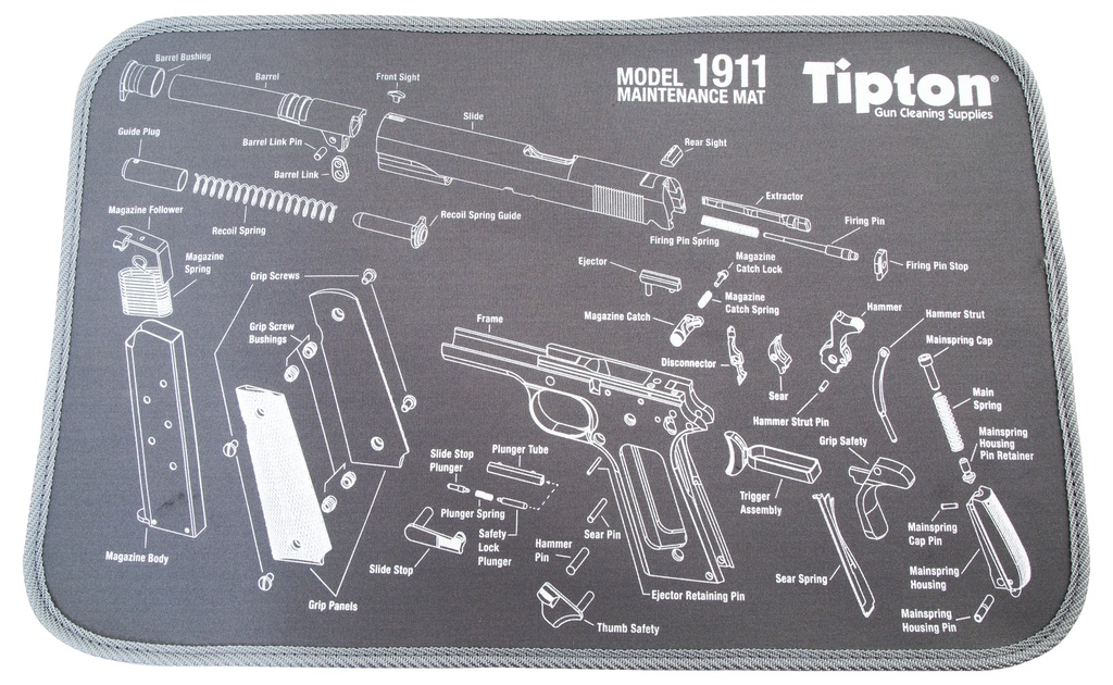 Tipton 558680 Maintenance Mat  Black/Gray Neoprene Top w/Rubber Back 11"x17" 1911 Parts Diagram