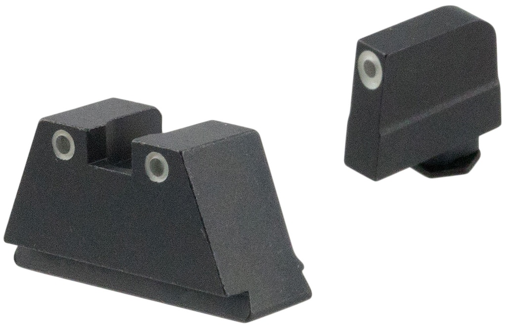 AmeriGlo GL349 Optic Compatible Sight Set for Glock  3XL Tall Green Tritium White Outline Front Sight-Green Tritium White Outline Rear Sight