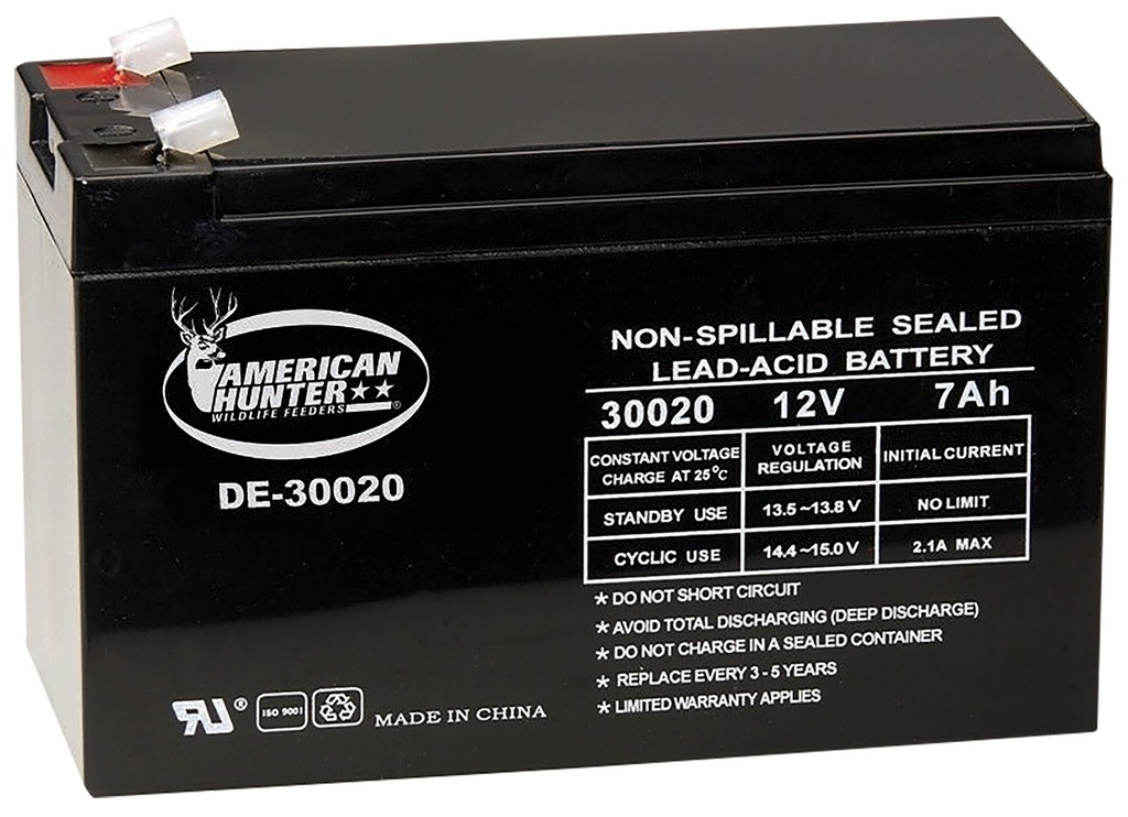 American Hunter DE30020 HR Rechargeable Battery  Black 12 Volt 7 AMP