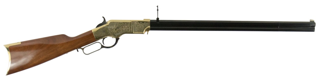 Taylors & Company 550296 1860 Brass Engraved 44-40 Win 13+1 24.25" Blued Octagon Barrel, Brass Engraved/ Brass Receiver, Walnut/ Synthetic Stock, Right Hand