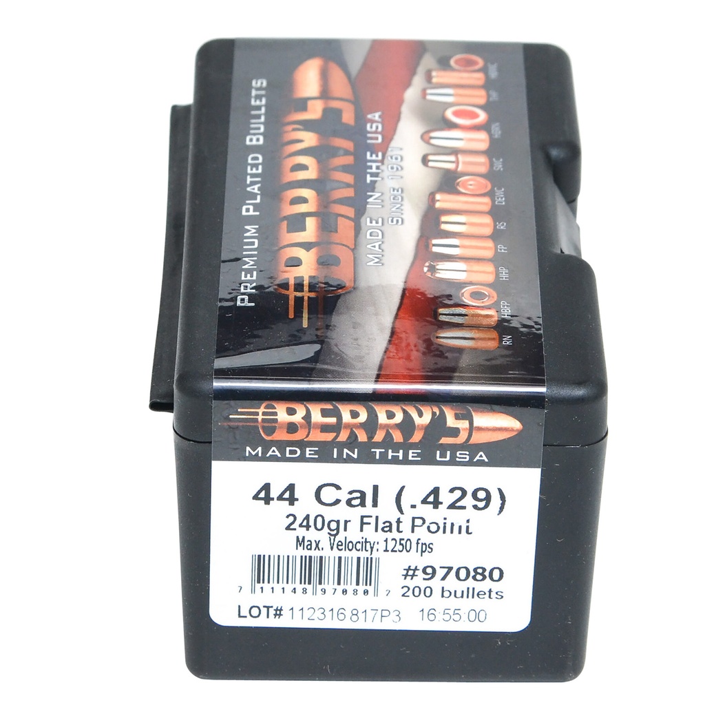 Berrys Berry's 97080 Superior Pistol 44Cal 240gr Flat Point 200/Box