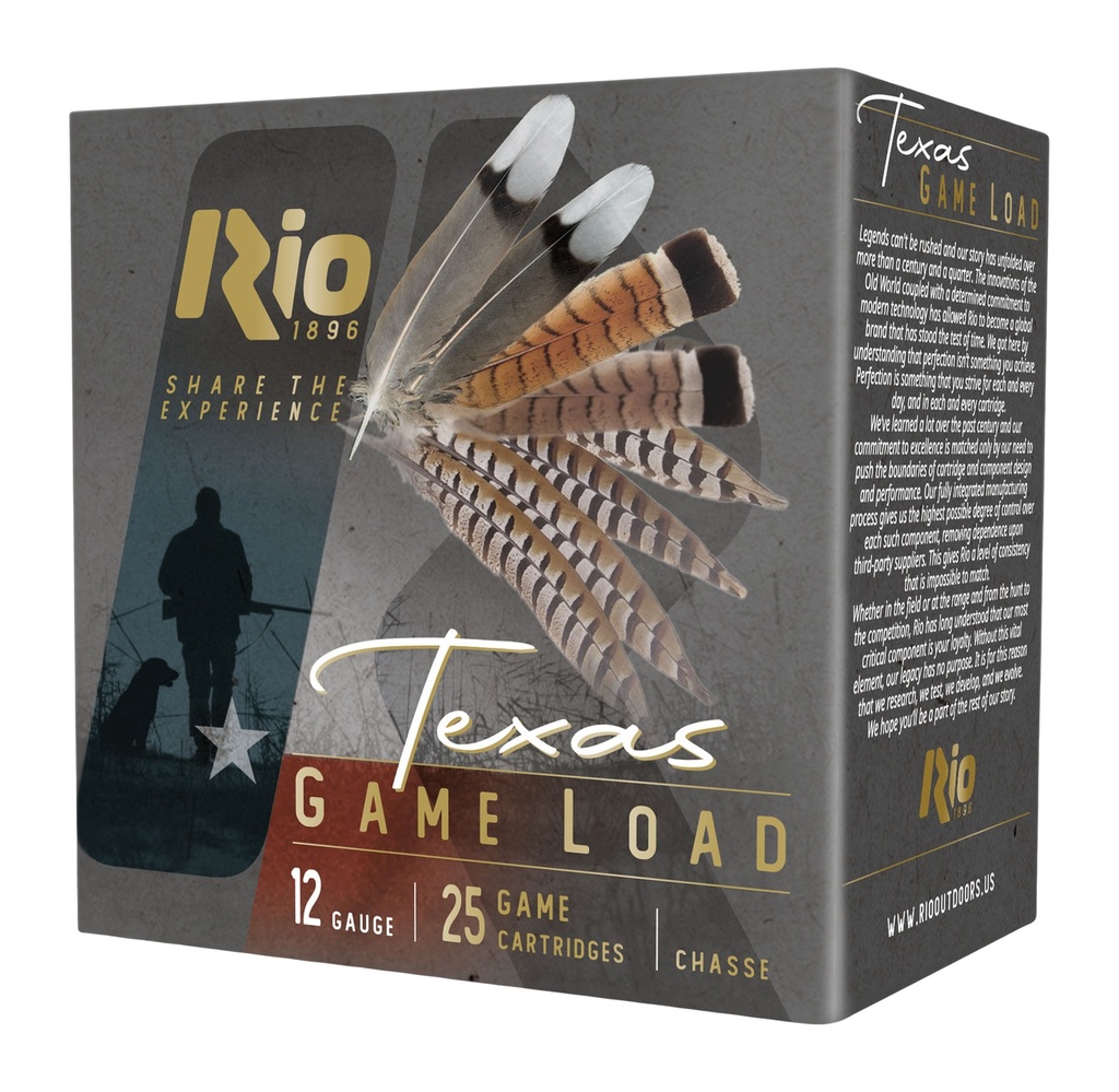 RIO AMMUNITION TG3675TX Top Game Texas Game Load Standard Velocity 12 Gauge 2.75" 1-1/4 oz 7.5 Shot 25 Bx/ 10 Cs