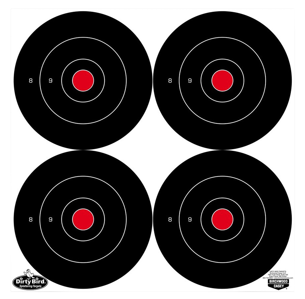 Birchwood Casey 35570 Dirty Bird  6" Bullseye Tagboard Hanging Black/White 100 Per Pkg