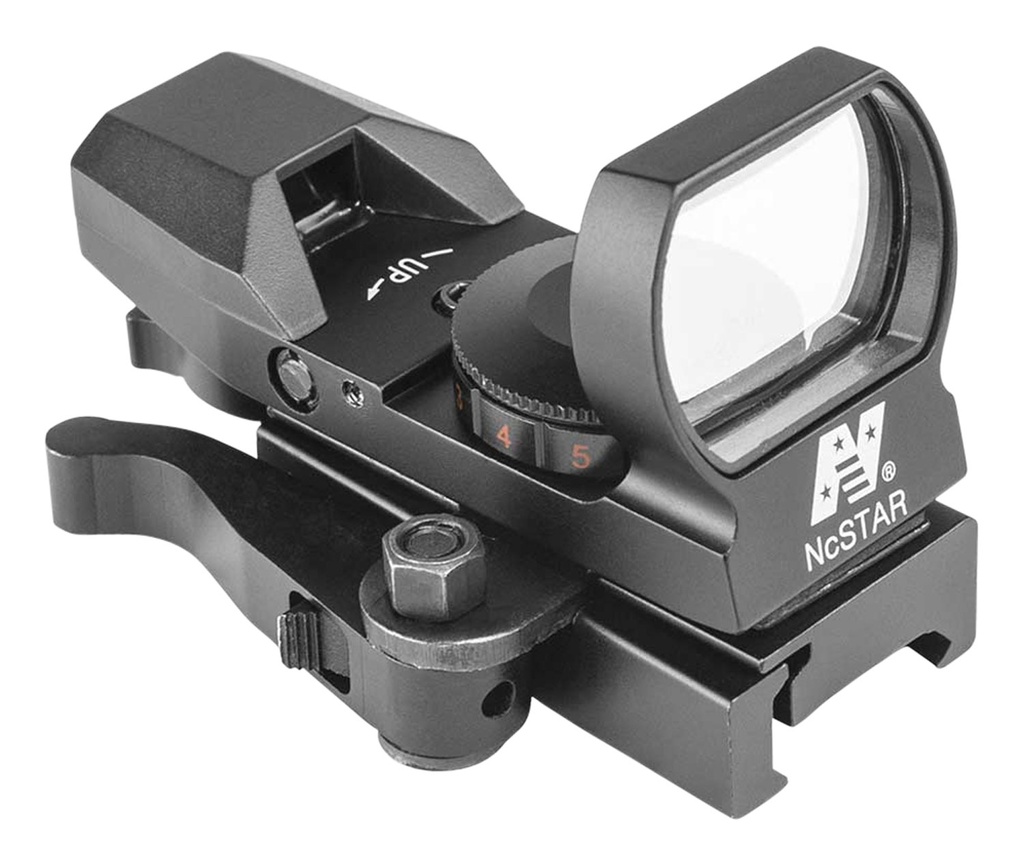 NcStar D4RGBQ Red & Green Reflex Sight with 4 Reticles  Black Anodized 1 x 0.95" x 1.34" Red/Green Multi Reticle